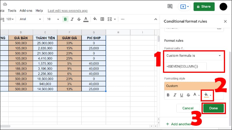  Cách tô màu xen kẽ trong Google Sheets đơn giản nhất