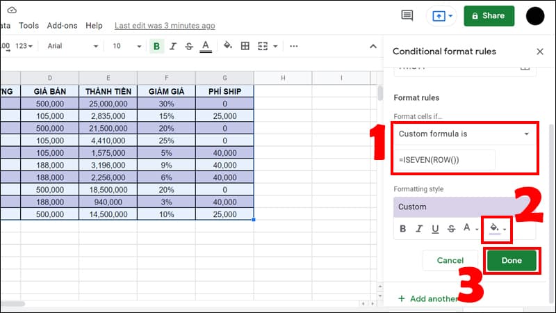  Cách tô màu xen kẽ trong Google Sheets đơn giản nhất